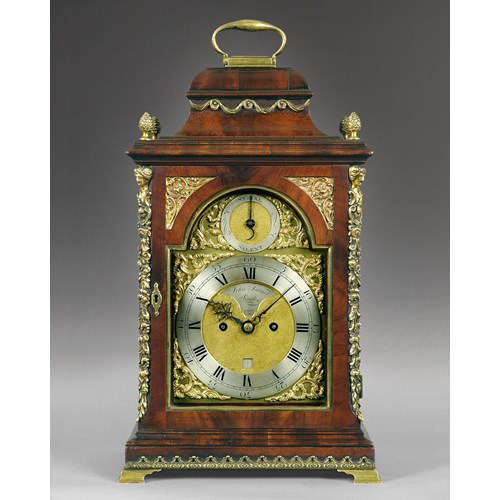 18TH CENTURY ANTIQUE MAHOGANY AND BRASS BRACKET CLOCK BY JOHN TURNER OF LONDON